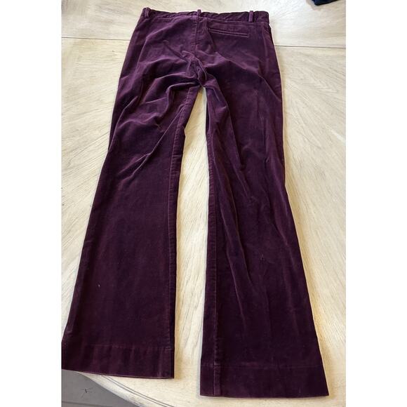 Y2K Burgundy Crushed Velvet Pants 5 RAMPAGE Corduroy Bootcut Office Siren Glam - Picture 5 of 16